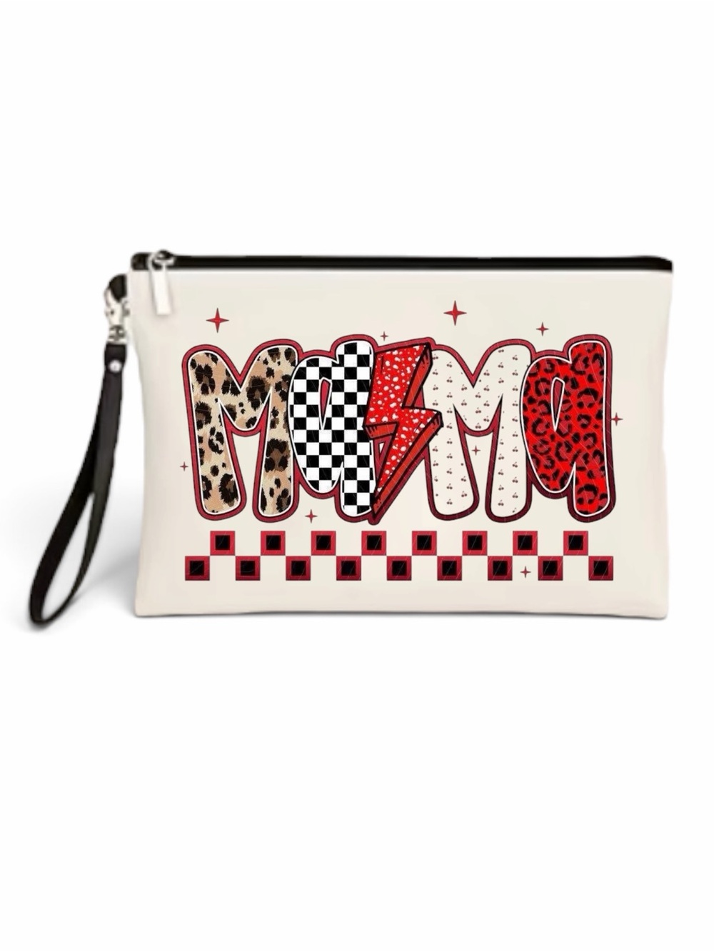 Mama Graphic Pouch with Handcrafted Stamp